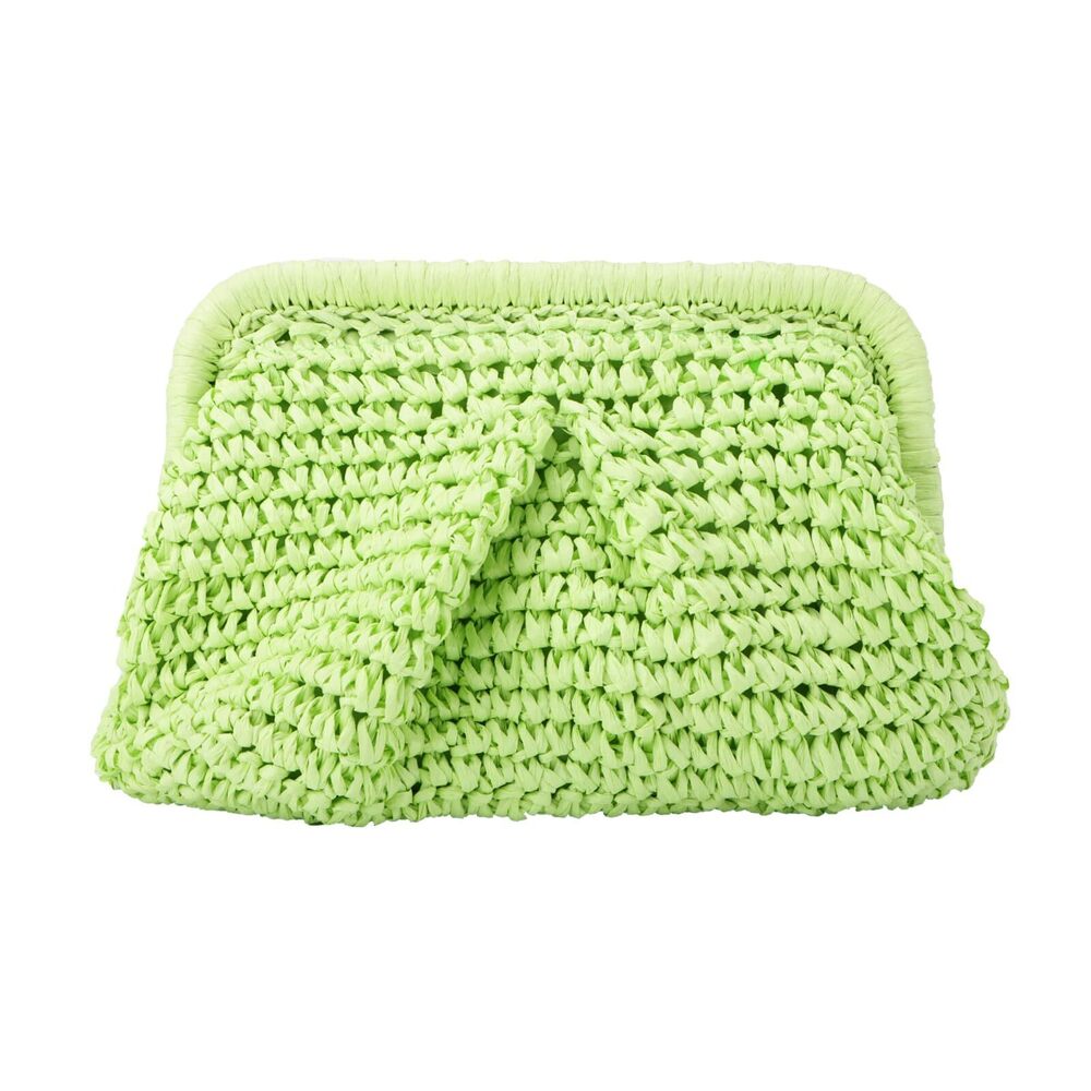 7097 Straw Clutch Purses Cloud Dumpling Pouch Straw Crossbody Shoulder